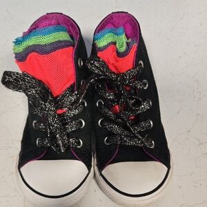 Converse Rainbow Tulle High Tops Girls Size 9.